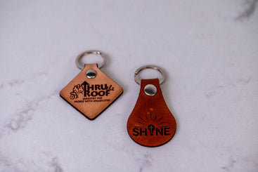 Leather keychains made by SHINE